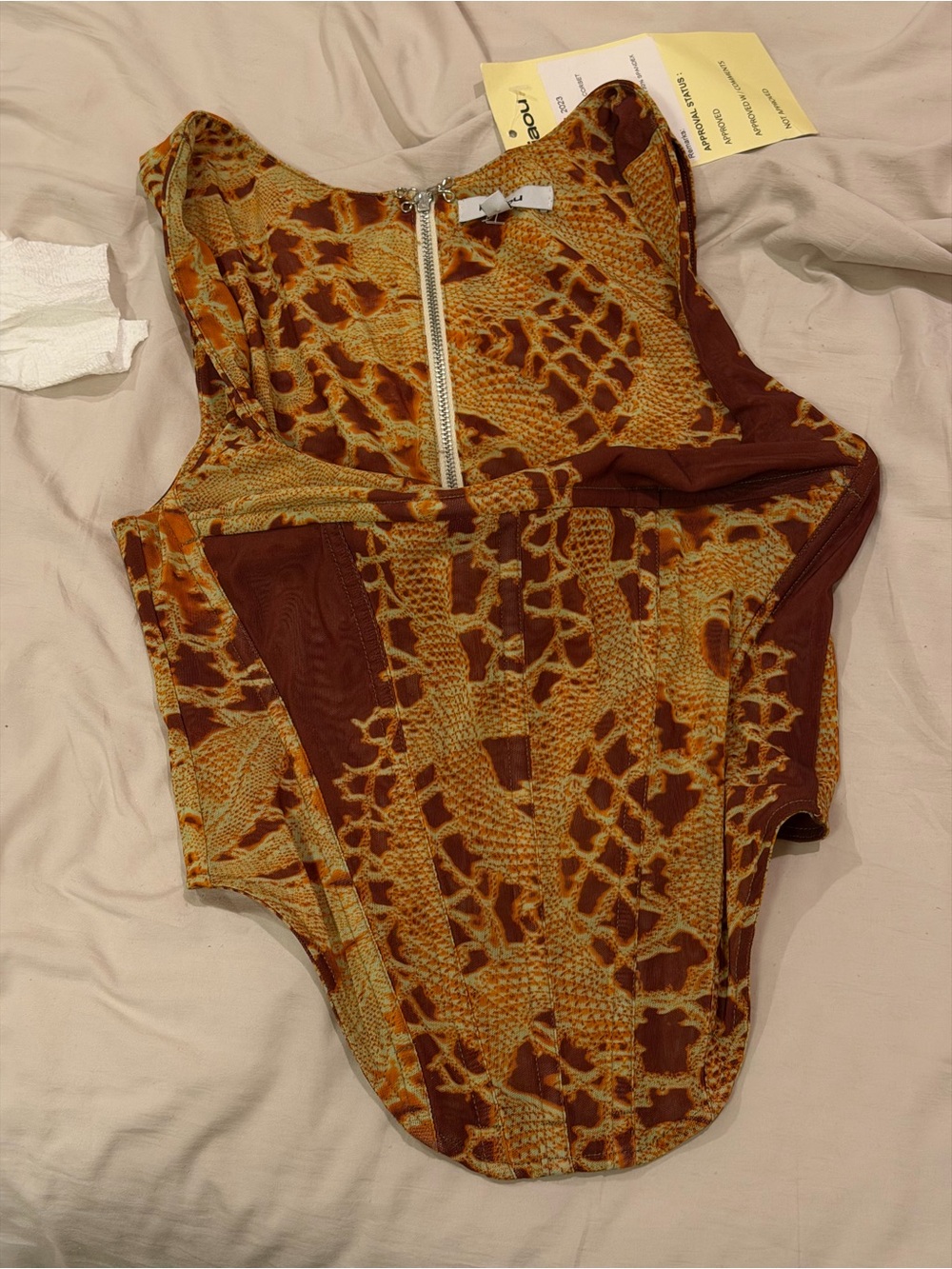 Miaou Campbell Corset Orange Tan Small Sample product NWT